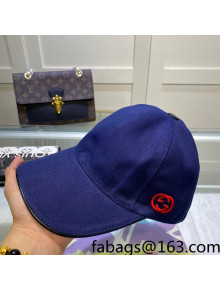 Gucci Canvas Baseball Hat with Interlocking G Blue 2022 05