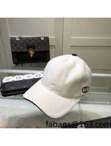 Gucci Canvas Baseball Hat with Interlocking G White 2022 07