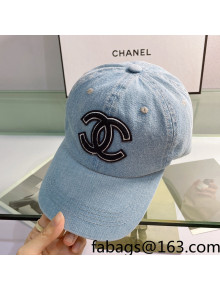 Chanel Denim Baseball Hat Light Blue 2022 0310149