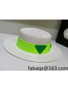 Bottega Veneta Straw Wide Brim Hat White 2022 031110