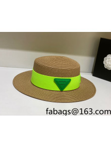 Bottega Veneta Straw Wide Brim Hat Khaki 2022 031116