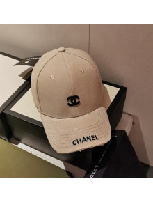 Chanel Canvas Baseball Hat Beige 2022 040199