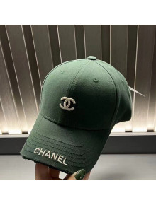 Chanel Canvas Baseball Hat Green 2022 0401104