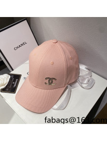 Chanel Sequins CC Canvas Baseball Hat Pink 2022 0401123