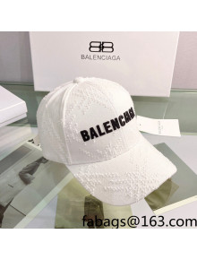 Balenciaga Canvas Baseball Hat White 2022 0401148