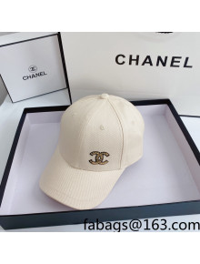 Chanel Sequins CC Canvas Baseball Hat Beige 2022 0401124