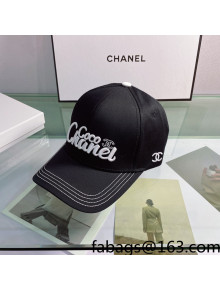 Chanel Coco Canvas Baseball Hat Black 2022 0401167