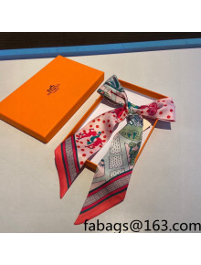 Hermes Silk Bandeau Scarf Pink 2022 11