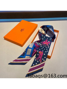 Hermes Silk Bandeau Scarf Blue 2022 12