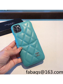 Chanel Leather iPhone Case Green 2022 42