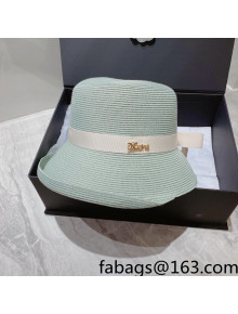 Celine Straw Bucket Hat Green 2022 031059