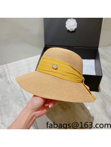 Chanel Straw Bucket Hat Beige/Yellow 2022 031062