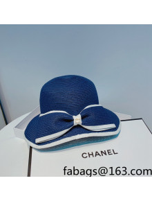 Chanel Straw Bucket Hat Blue 2022 0310128