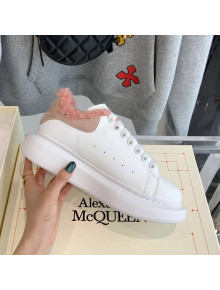 Alexander Mcqueen White Calfskin and Shearling Sneakers Pink 2021 112358