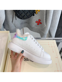 Alexander Mcqueen White Calfskin and Shearling Sneakers Multicolor 2021 112355