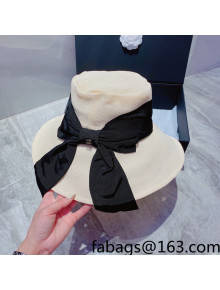 Chanel Bow Wide Brim Bucket Hat White 2022 033122