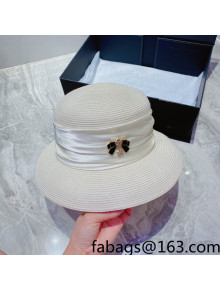 Chanel Straw Bucket Hat White 2022 040116