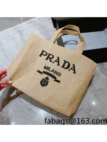 Prada Straw Tote bag Beige/Black 2022 033112