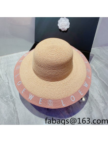 Loewe Straw Wide Brim Hat Beige/Pink 2022 033118