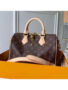 Louis Vuitton Speedy Bandoulière 25 Monogram Canvas Top Handle Bag M41113 Nude