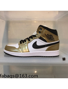 Nike Air Jordan AJ1 Mid-top Sneakers Gold 2021 112374