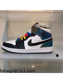 Nike Air Jordan AJ1 Mid-top Iridescent Sneakers 2021 112380