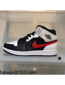 Nike Air Jordan AJ1 Mid-top Sneakers Black/White/Red 2021 112382