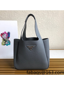 Prada Flou Leather Tote Bag 1BG335 Grey 2021 