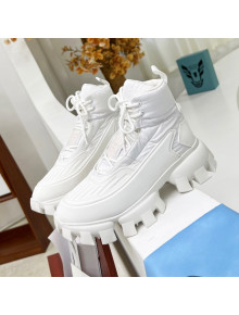 Prada Cloudbust Thunder Sequin Sneakers/Ankle Boots All White 2021 27