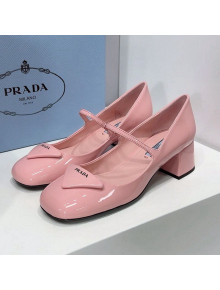 Prada Patent Leather Mary Janes Pumps 5cm Pink 2022 79