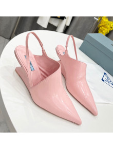 Prada Brush Leather Slingback Pumps 6.5cm Pink 2022 14