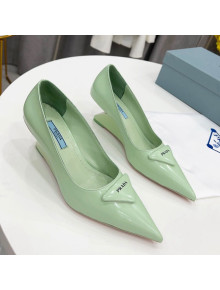 Prada Brush Leather Pumps 6.5cm Green 2022 27