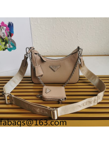 Prada Re-Edition 2005 Saffiano Leather Hobo Bag 1BH204 Beige 2022