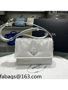 Prada Small Nylon Shoulder Bag 1BD258 White 2022