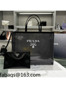 Prada Sequined Mesh Tote Bag 1BG416 Black 2022