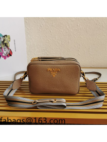 Prada Leather Cross-Body Camera Bag 1BH082 Beige 2022 