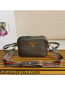 Prada Leather Cross-Body Camera Bag 1BH082 Grey 2022 