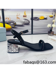 Prada Crystal Sandals 5cm Black 2022 57