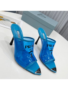 Prada TPU Rubber High Heel Mules 10cm Blue 2022