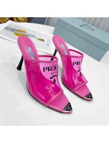 Prada TPU Rubber High Heel Mules 10cm Pink 2022