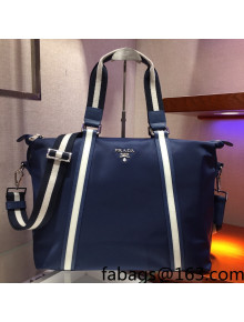 Prada Men's Nylon Top Handle Bag 2096 Navy Blue 2022