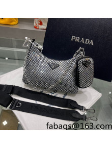 Prada Re-Edition 2005 Crystal Shoulder Bag 1BH204 Black 2022