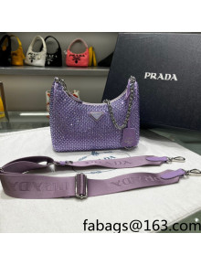 Prada Re-Edition 2005 Crystal Shoulder Bag 1BH204 Purple 2022