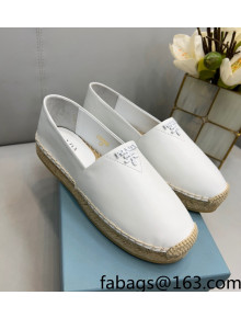 Prada Nappa Lambskin Espadrilles White 2022 030732