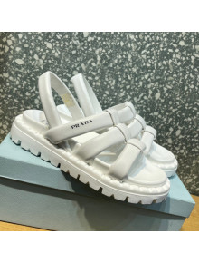 Prada Nappa Leather Sandals White 2022 032389