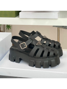 Prada Foam Rubber Flatform Sandals 5.5cm Black 2022 032626