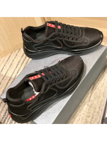 Prada Men's America's Cup Fabric Sneakers Black 2022 