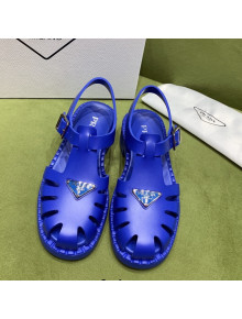 Prada Sporty Foam Rubber Sandals Blue 2022 032622