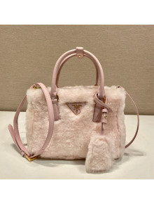  Prada Galleria Shearling Mini Bag 1BA906 Pink 2023