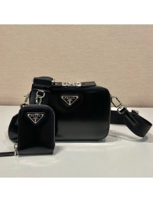  Prada Brique Patent Leather Bag 2VH070 Black 2023